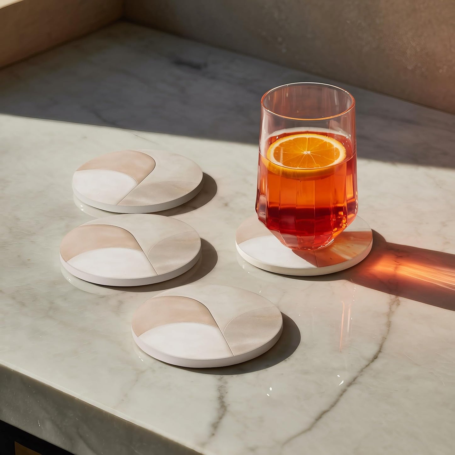 Absorbent Ceramic Drink Coasters Set – Modern Home Table Protection