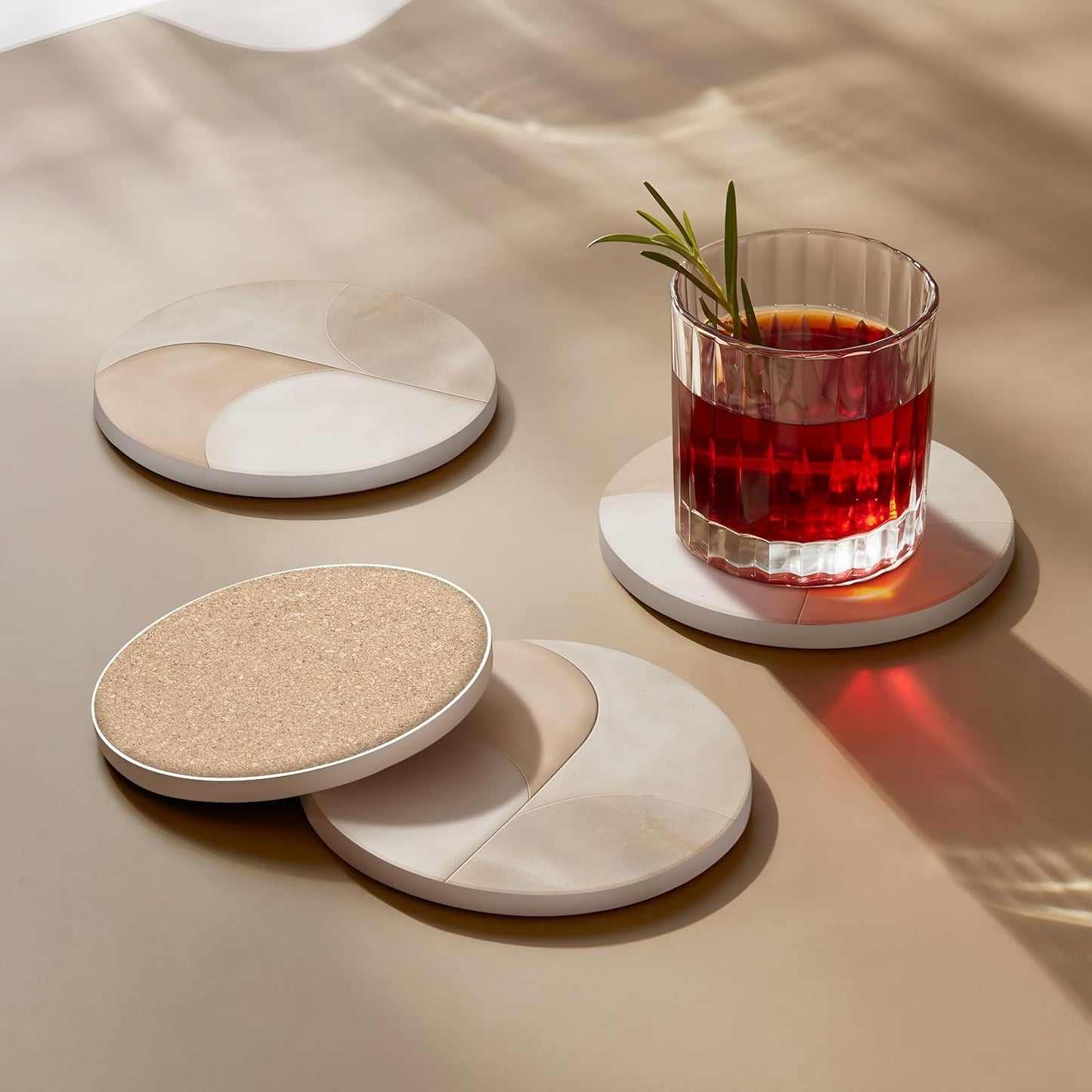 Absorbent Ceramic Drink Coasters Set – Modern Home Table Protection